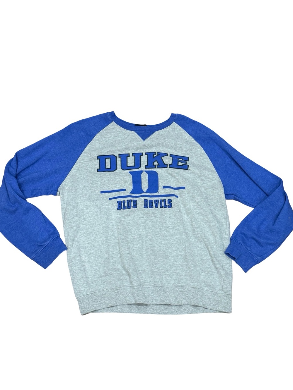 💙 Colosseum Duke Blue Devils Raglan Sweatshirt Women's XL Heather Gray Blue